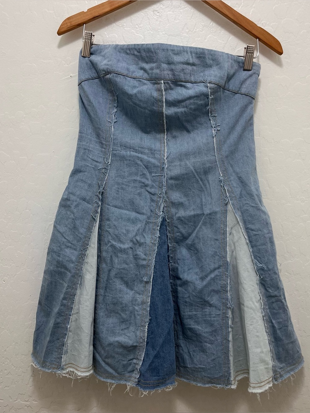 Pilcro Strapless Seamed Denim Mini Dress Size M